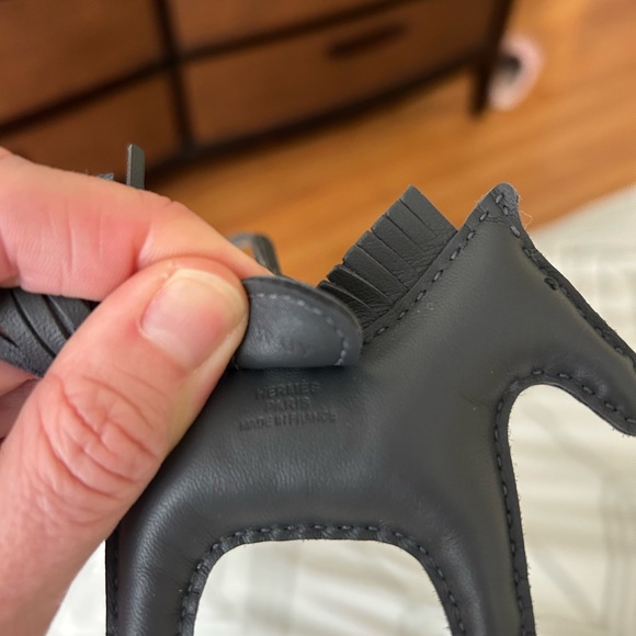 Authentic Hermes Rodeo pony small bag charm dark grey/ Ardoise - Picture 4 of 6